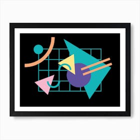 Memphis Pattern Retro Synthwave 80s Nostalgia 90s Outrun Abstract Artwork Art Print