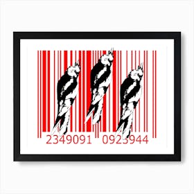 Funny Barcode Animals Art Illustration In Painting Style 126 Art Print