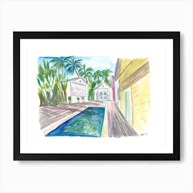 Yellow Conch Dreams With Pool Art Print