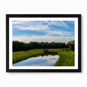 River In A Field Art Print