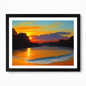 Sunset At The Beach 102 Art Print