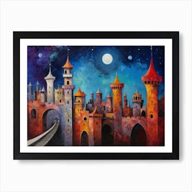 Castle At Night Art Print