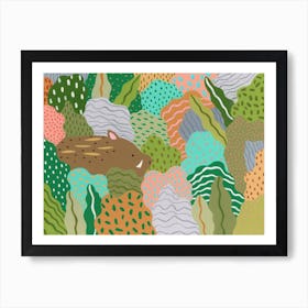 Wild Boar Run Free Art Print