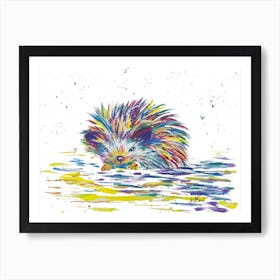 Colourful Hedgehog Art Print