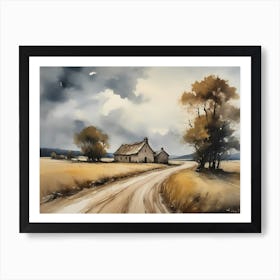 Cloud Oil Painting Farmhouse Nursery French Countryside (20) Art Print