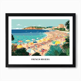 French Riviera Vintage Travel Poster Landscape 3 Art Print