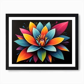 Abstract Lotus Flower painting 2 Art Print