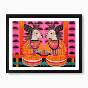 Armadillo 1 Folk Style Animal Illustration Art Print