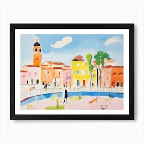 Padua Italy Cute Watercolour Illustration 2 Art Print