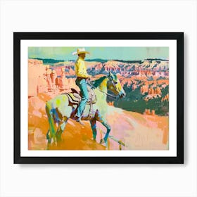 Neon Cowboy In Bryce Canyon Utah Painting Art Print