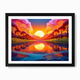 Sunset By The River Poster