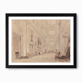 Long Library At Blenheim Palace, David Cox Art Print