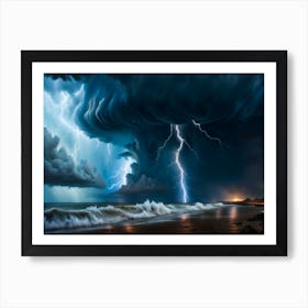 Storm at the seaside Art Print