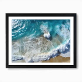 Aerial Shot Of Ocean Waves Art Print