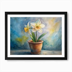 Daffodils In A Pot Art Print