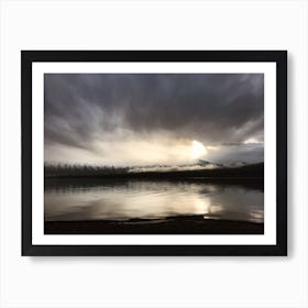 Cloudy Sky Over Lake Art Print