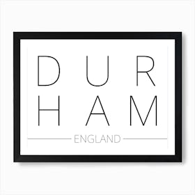 Durham England Typography City Country Word Art Print