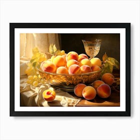 Peaches And Grapes Art Print