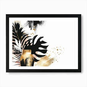 Gold And Black Abstract Painting 93 Art Print