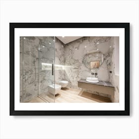 Marble Bathroom Art Print