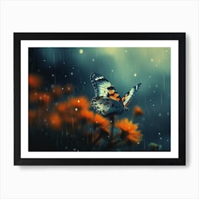 Butterfly In The Rain Art Print