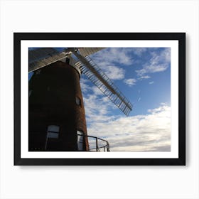 Windmill at sunset Art Print