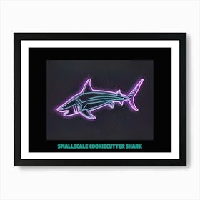 Neon Purple Smallscale Cookiecutter Shark 1 Poster Art Print