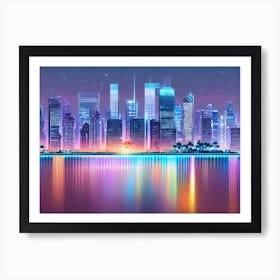 Cityscape At Night 4 Art Print