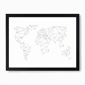 Geometrical World White Art Print