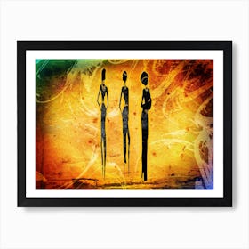 Tribal African Art Illustration In Painting Style 172 Póster