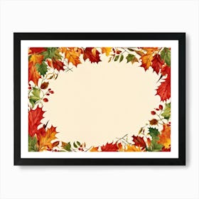 A Festive Thanksgiving Card Autum Leaves In Hues Of Burnt Orange Ripe Red Green And Sun Kissed Ye (3) Art Print