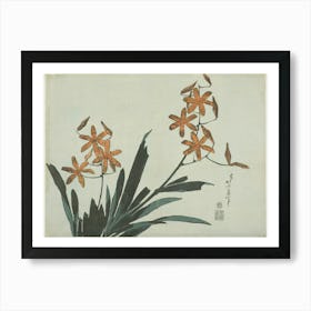 Orange Orchids, Katsushika Hokusai Art Print