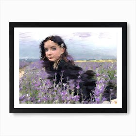 Girl In A Lavender Field Art Print