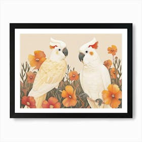 Floral Animal Illustration Cockatoo 4 Art Print