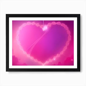 A Glowing Pink Heart Vibrant Horizontal Composition 29 Art Print