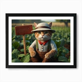 Cat In The Garden 2 Art Print