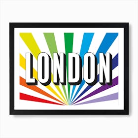 London Rainbow Typography Art Print