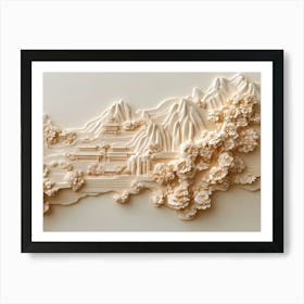 Beautiful Landscape Chinese Relief Art Print