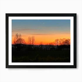 Sunset Over A Field Art Print