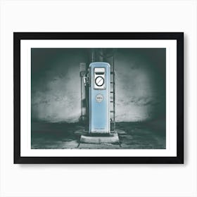 Vintage America Little Blue Gas Pump Art Print