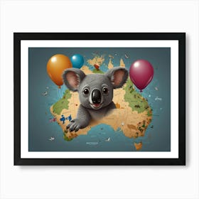 Australia Koala Art Print