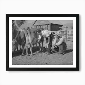 Fsa (Farm Security Administration) Supervisor Explaining The Fine Points Of A Cow, Box Elder County, Utah By Russ Art Print