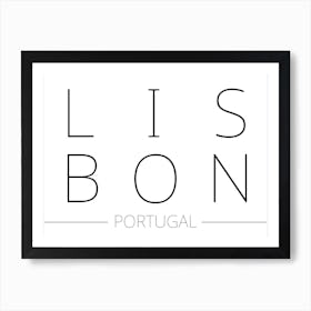 Lisbon Portugal Typography City Country Word Art Print