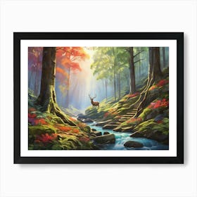 Deer In The Forest 6 Art Print