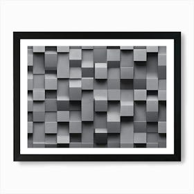 3d Design with Gray Squares Art Print