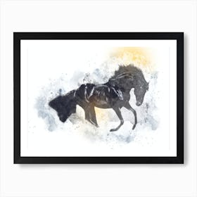 Horse Art Illustration In A Photomontage Style 14 Art Print