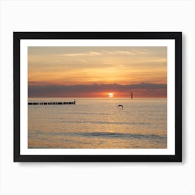 Evening atmosphere on the Baltic Sea beach Art Print