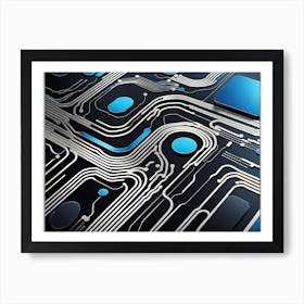 Circuit Board, circuit board abstract art, technology art, futuristic art, electronics Art Print