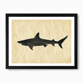 Wobbegong Shark Silhouette 1 Art Print