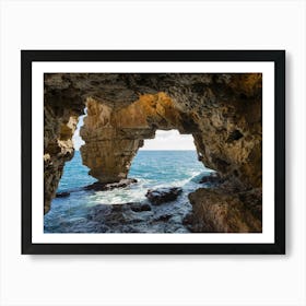 Cave and the Mediterranean, Cova dels Arcs Art Print